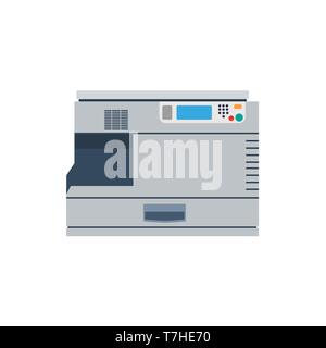 Printer machine office copy vector. Print business icon illustration photocopier paper. Copier isolated scanner laser Stock Vector