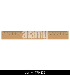 Ruler vector icon isolated measure illustration scale. School tool inch measurement centimeter flat Stock Vector