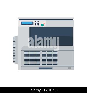 Printer machine office copy vector. Print business icon illustration photocopier paper. Copier isolated scanner laser Stock Vector