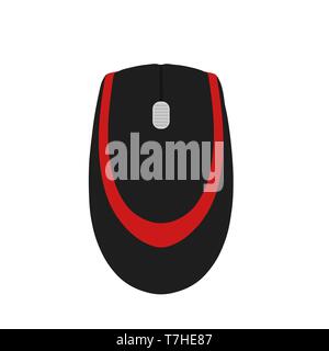 Mouse computer icon vector click illustration. Technology web hand button design symbol PC black Stock Vector