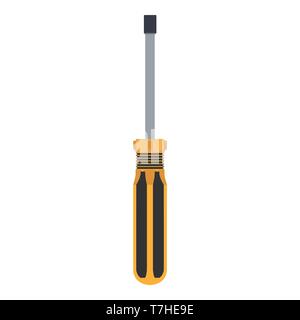 Screwdriver bolt vector tool nut hex wrench illustration isolated background icon. Metal repair construction Stock Vector