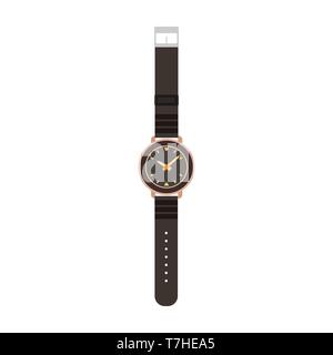 Watch vector man isolated wrist hand illustration. Time TV men design icon fashion clock wristwatch flat Stock Vector