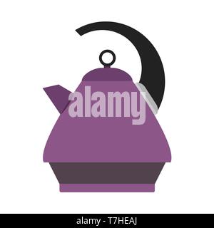 Kettle water icon tea vector hot teapot kitchen electric drink. Illustration pot design isolated cooking Stock Vector