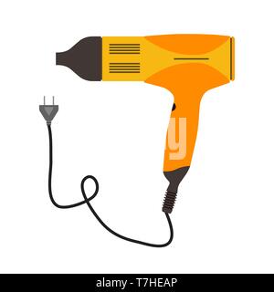Hair dryer icon vector salon beauty symbol. Illustration hairdresser isolated hairdryer barber sign blow Stock Vector