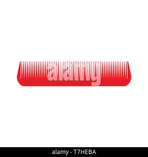 Comb hair vector icon isolated illustration style brush. Barber female salon care beauty hairdresser hairbrush Stock Vector