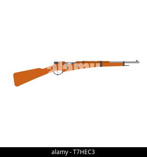 Rifle vintage vector gun shotgun hunting illustration old. Retro weapon war isolated hunter logo Stock Vector