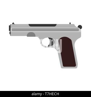 Gun firearm vector rifle illustration weapon pistol icon military isolated design handgun. Symbol security assault Stock Vector