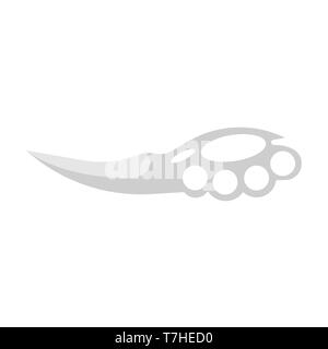 Knife vector brass knuckles design weapon gun illustration crime black symbol military sign Stock Vector