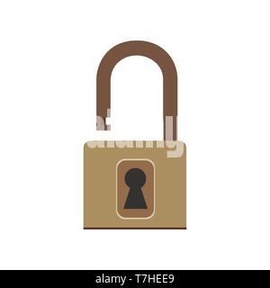 Padlock icon lock vector security symbol safety isolated protection key illustration privacy. Password safe sign unlock secure Stock Vector