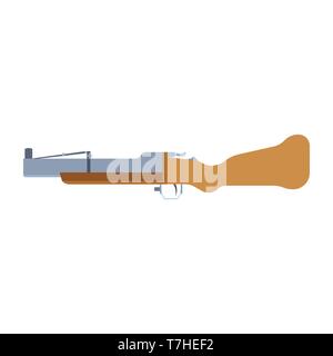 Gun launcher grenade vector rifle icon pistol shotgun weapon machine military automatic weapons. Sniper rocket army isolated Stock Vector