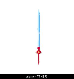 Sword icon vector medieval illustration war weapon symbol. Battle isolated old antique knight warrior blade fight design Stock Vector