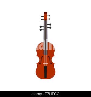 Violin vector music instrument illustration musical icon. Classical isolated sound melody bow string background. Orchestra viola art design Stock Vector