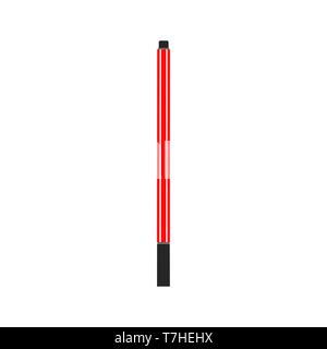 Red ballpoint pen vector flat illustration design isolated on white background. Stock Vector
