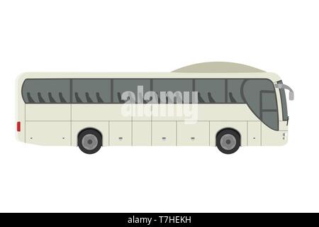 Express travel tourist bus vecor flat illustration design isolated on white. Stock Vector