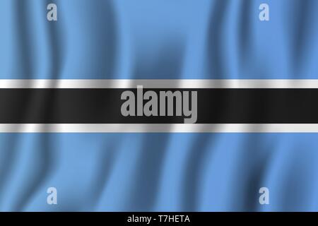 Botswana realistic waving flag vector illustration. National country background symbol. Independence day. Stock Vector