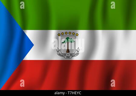Equatorial Guinea waving flag vector illustration. National country background symbol. Independence day. Stock Vector