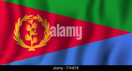 Eritrea waving flag vector illustration. National country background symbol. Independence day. Stock Vector