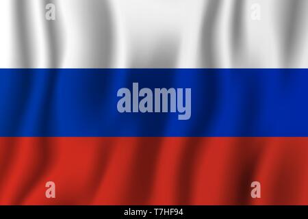 Russia realistic waving flag vector illustration. National country background symbol. Independence day. Stock Vector