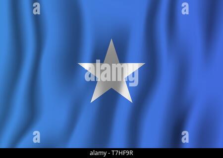 Somalia realistic waving flag vector illustration. National country background symbol. Independence day. Stock Vector