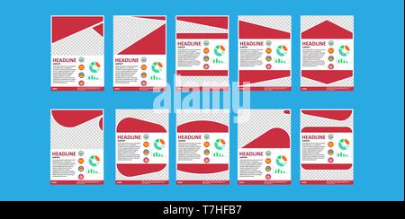 Business brochure design template. Flyer isolated on white, marketing layout cover coroprate presentation. Creative sheet vector. Empty invitation lea Stock Vector