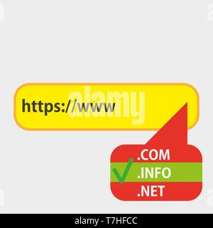 Domain checker website process demo. Analytics design research business illustration icon vector. Online technology network. Site information flat con Stock Vector