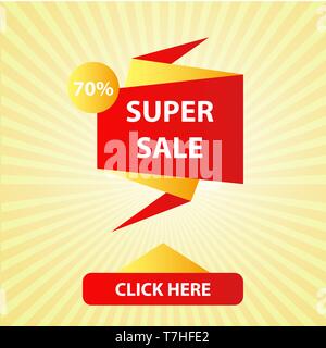 Super sale illustration marketing season holiday. Offer banner special discount price vector. Mega label shopping symbol abstract background. Hot purc Stock Vector