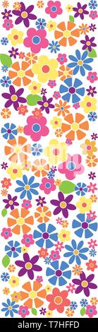 Letter I filled with a variety of colorful flowers isolated on white background vector illustration Stock Vector