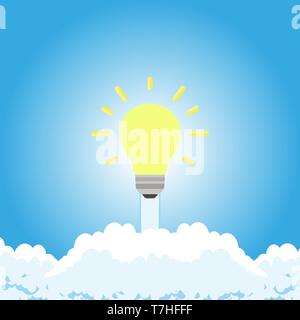 Concept technology business idea symbol creativity background. Digital design innovative vector light bulb future solution. Connection imagination ico Stock Vector