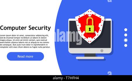 Computer data technology internet symbol. Code information connection network. Digital secure server concept. Blue business vector icon. Attack device Stock Vector