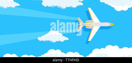 Travel banner tourism background vector. Summer vacation poster design world. Airplane holiday lifestyle trip. Blue ocean card nature illustration. Jo Stock Vector