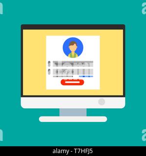 Sign page symbol blank graphic web vector. Internet technology art computer icon. Business template flat design office message digital. Interface scre Stock Vector