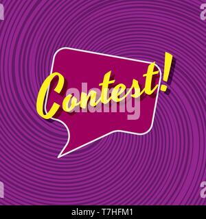 Contest illustration graphic win people. Fashion isolated winner competition sign background lettering. Vector giveway beautiful element pageant. Text Stock Vector