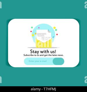 Pop up subscribe displa banner vector. Design template event blank concept ad. Presentation sign promotion business panel. Poster board front view. Re Stock Vector