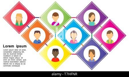 Process work business background team vector. Office workplace digital design icon. Brainstorming success strategy style. Creative set illustration te Stock Vector