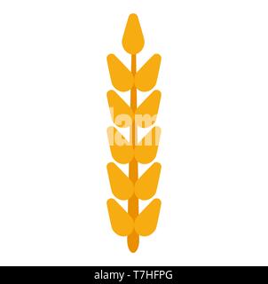 Field grain ear wheat vector. Harvest farm bread rye agriculture food. Cereal barley isolated background plant. Crop icon golden corn illustration log Stock Vector
