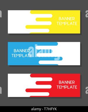 Modern abstract colorful banners template set with flat design vector illustration Stock Vector