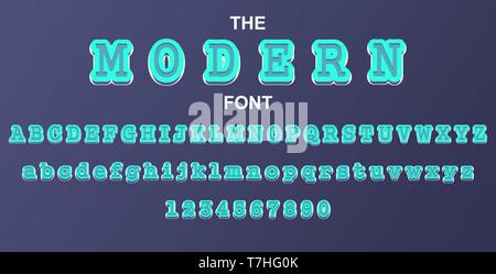 Modern font and alphabet with numbers. Vector typography letter design. Stock Vector