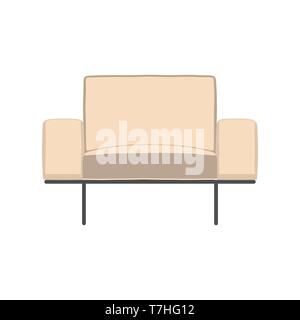 Loft armchair front view isolated on white vector illustration Stock Vector