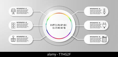 Infographc business chart design template. Circle diagram presentation vector. Stock Vector