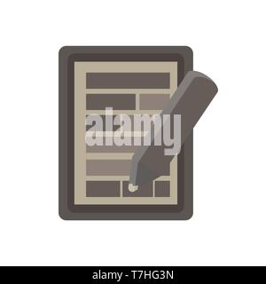 Document icon vector contract paper pen writing hand flat sign business illustration design Stock Vector