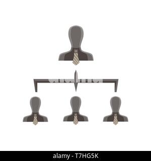 Hierarchy chart vector organization level structure pyramid business company team Stock Vector