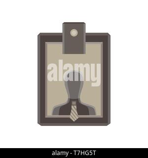 Plastic identity tag vector name identification isolated event holder office Stock Vector