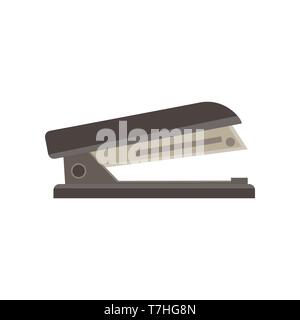 Stapler vector illustration isolated icon office business clip design flat iron stapling paper Stock Vector