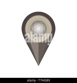 Pin map vector icon isolated white symbol push design location Stock Vector
