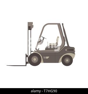 Forklift icon truck vector lift isolated warehouse loader illustration symbol cargo Stock Vector