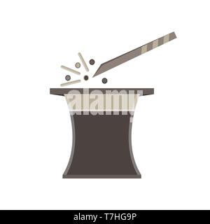 Wizard hat vector icon isolated magic white Halloween illustration cartoon fantasy fairy Stock Vector