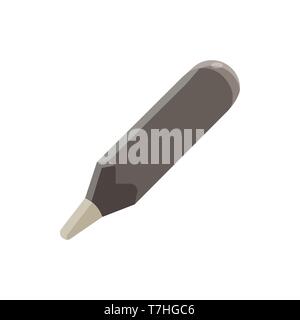 A vector illustration with a simple pencil. Black writing tools on the background of outline the Stock Vector