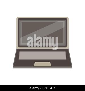 Laptop computer isolated screen icon blank background vector white Stock Vector