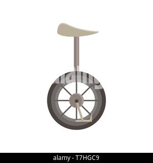 Unicycle vector isolated bicycle wheel illustration cycle one circus design icon Stock Vector
