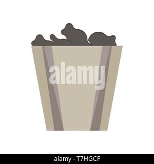 Popcorn vector white cinema background isolated movie corn pop snack box food Stock Vector
